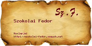 Szokolai Fedor névjegykártya
